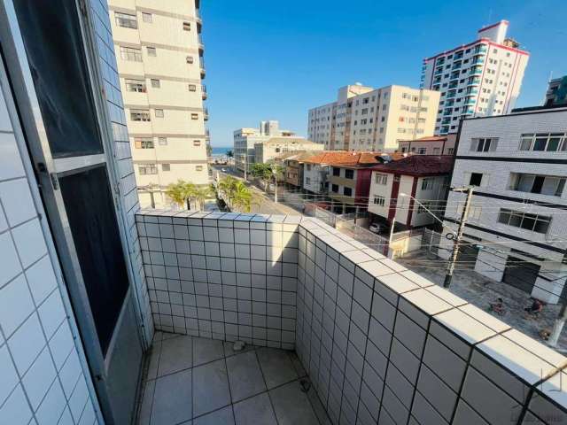 Amplo apartamento de 1 dormitório com vista lateral para o mar em Praia Grande SP