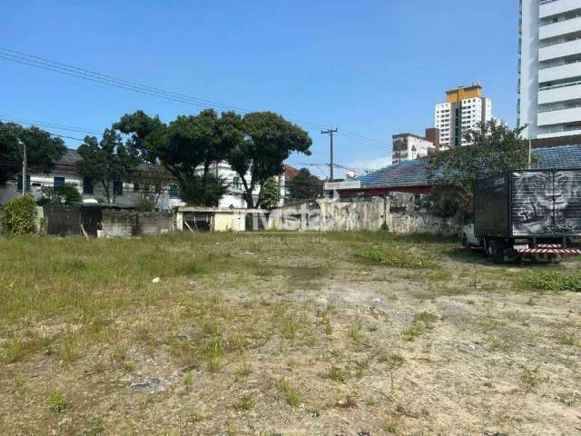 Terreno de esquina para aluguel no bairro do Macuco em Santos