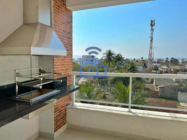 Apartamento com 2 dormitórios, com vista mar, 300 metros da praia, à venda, Jardim Britânia, Caragu