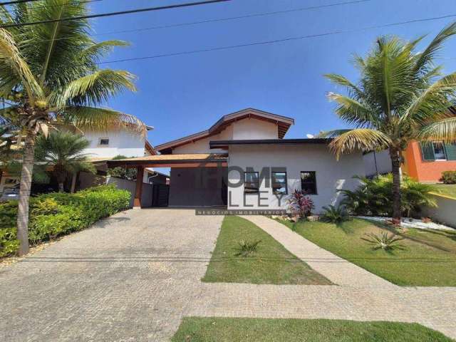 Casa com 3 quartos, todos suítes, escritório, mezanino, piscina, localizada no Condomínio Terras do Caribe, Valinhos, à venda por R$ 1.780.000,00