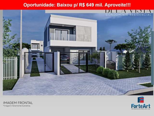 Oportunidade: Baixou de R$ 698 mil para R$ 649 mil. Última Unidade. Sobrado no Bairro Alto, com acabamento exclusivo, unidade de frente, maior espaço.