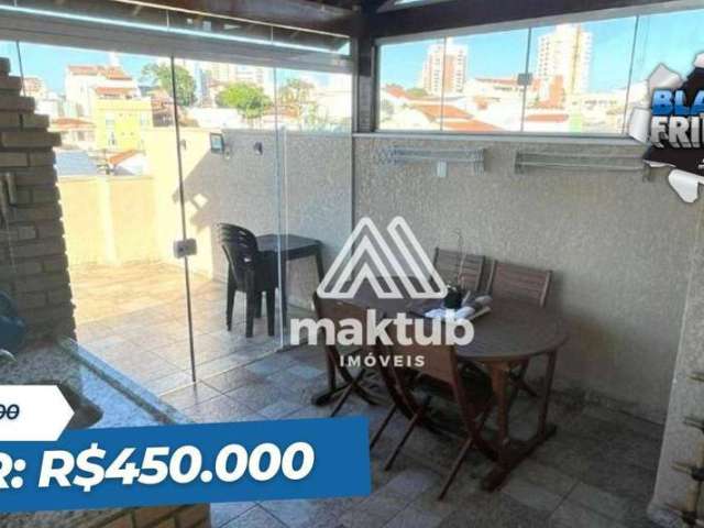 Cobertura com 2 dormitórios à venda, 100 m² por R$ 450.000,00 - Vila Alzira - Santo André/SP