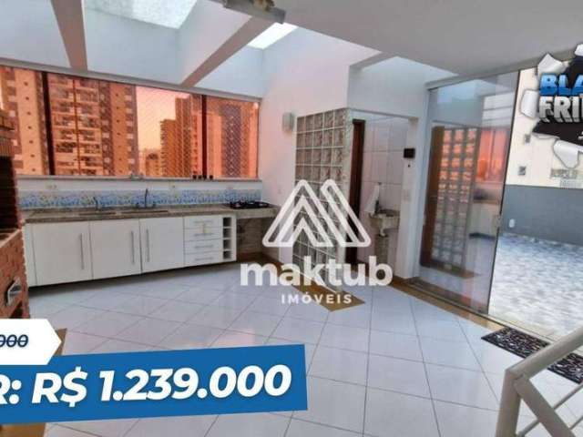 Cobertura com 4 dormitórios à venda, 210 m² por R$ 1.239.000,00 - Campestre - Santo André/SP