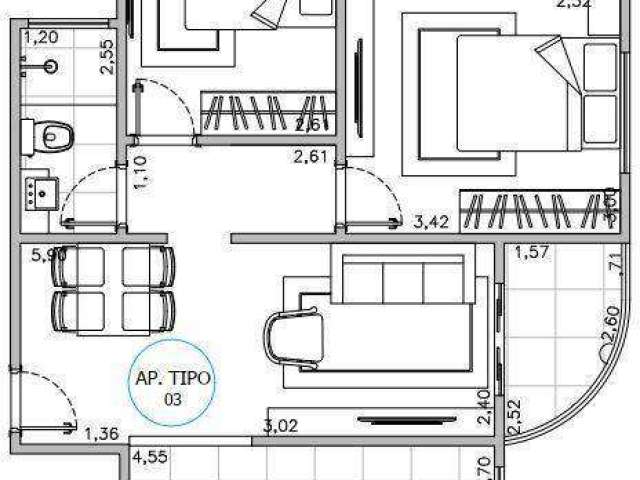 Apartamento com 2 dormitórios à venda, 57 m² por R$ 250.000 - Altos do Trujillo - Sorocaba/SP