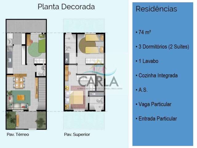 Sobrado com 3 dorms, Jardim Primavera, Guarujá - R$ 350 mil, Cod: 661