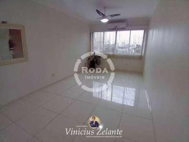 Apartamento de alto padrão no Gonzaga, Santos-SP: 2 quartos, 1 suíte, 2 salas, 3 banheiros, 1 vaga de garagem, 105m². Venda ou locação!