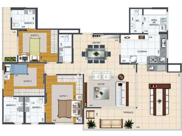 Apartamento novo com 3 suites e varanda gourmet