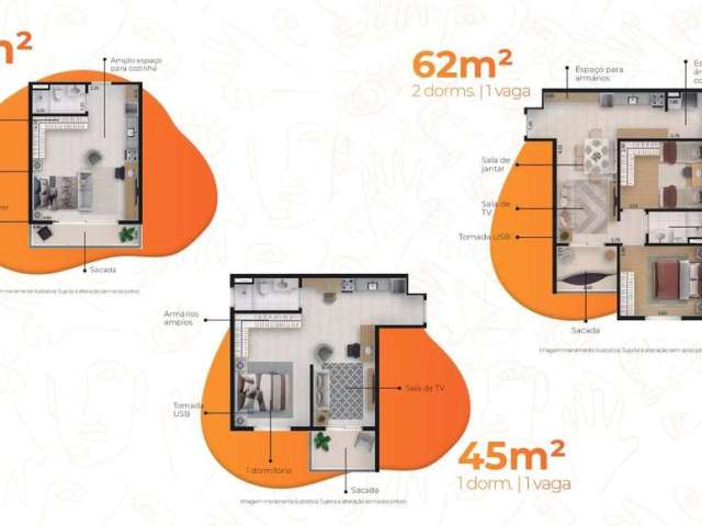 Apartamento com 1 dormitório à venda, 45 m² por R$ 257.550,00 - Lavadouro de Areia - Taubaté/SP