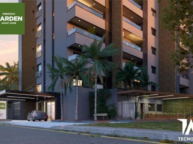 Lançamento alto padrão compacto na Ribeirânia, Condomínio Ribeirânia Garden, apartamento 1 suíte, 45 m2 privativos, varanda gourmet e lazer completo