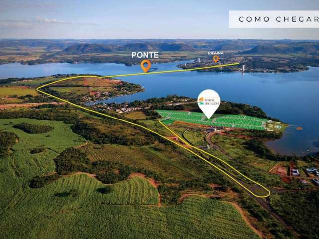 Lançamento lotes em condomínio fechado em Rifaina-SP, Condomínio Portal do Lago, lazer completo, lote com 675 m2, clube na beira da água