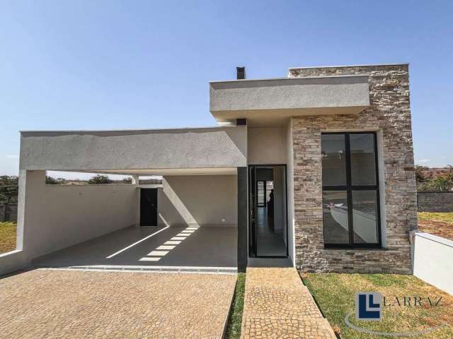 Casa nova alto padrão para venda no charmoso Terras de Santa Martha, Cond. Ilha das Acacias, 3 dormitorios e 1 suite, gourmet e piscina em 255 m2 tota