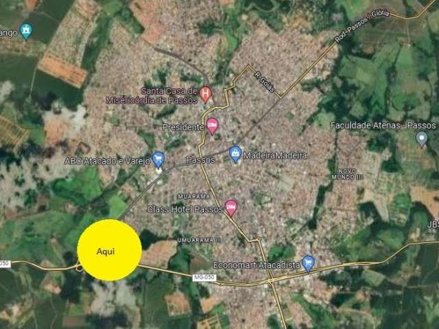 Excelente área para venda no trevo de entrada de Passos-MG, área com 95.000 m2, estuda vender parcial