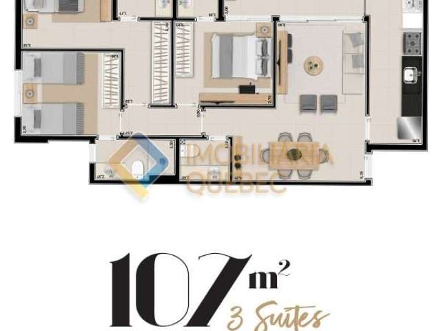 Apartamento com 3 quartos à venda na Rua Abrão Caixe, Condomínio Itamaraty, Ribeirão Preto, 107 m2 por R$ 906.128