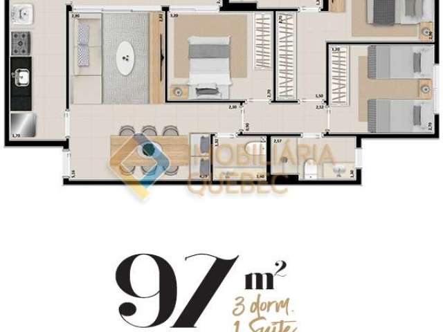 Apartamento com 3 quartos à venda na Rua Abrão Caixe, Condomínio Itamaraty, Ribeirão Preto, 97 m2 por R$ 788.254