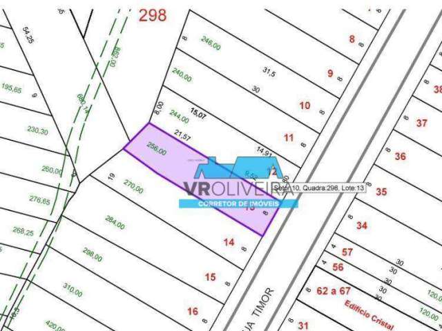 Terreno à venda, 256 m² por R$ 370.000,00 - Parque Oratório - Santo André/SP