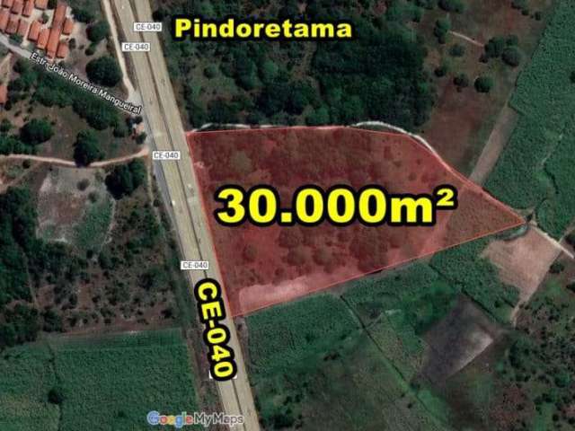 VERAS VENDE TERENO 3ha (3.000m²) NA CE-040 (ASFALTO) EM PINDORETAMA-CE