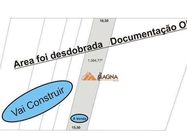 Terreno à venda, 1364 m² por R$ 550.000 - Parque dos Pinus - Ribeirão Preto/SP