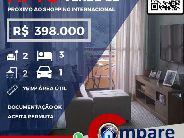 Excelente apartamento à venda de 3 dorm 1 suíte próximo ao Shopping Internacional com lazer complet