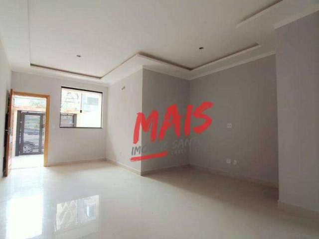 Casa quadra da praia do Boqueirão, 3 quartos, para alugar, 105 m² - Santos/SP