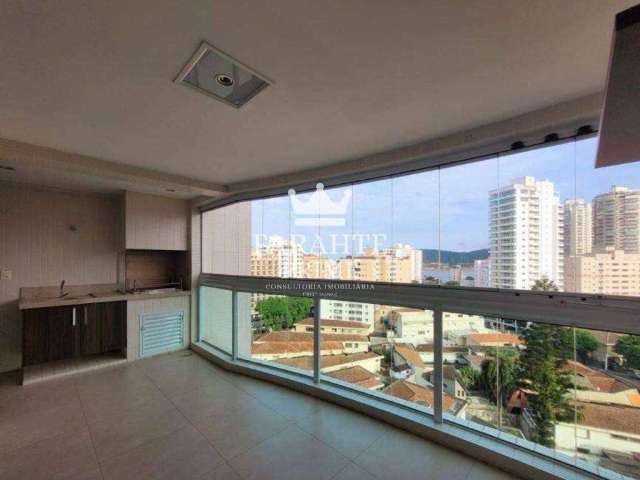 Apartamento em santos - 2 dormitórios 2 suítes + quarto e wc de empregada