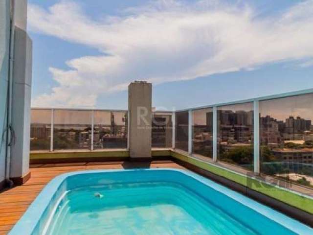 Cobertura com 03 três dormitórios na Av.Ganzo ,bairro Menino Deus em Porto Alegre / RS. Mede 262 m² privativos.  vagas mais depósito . 2 Vista belíssima do Guaíba. Terraço com deck e piscina, churrasq