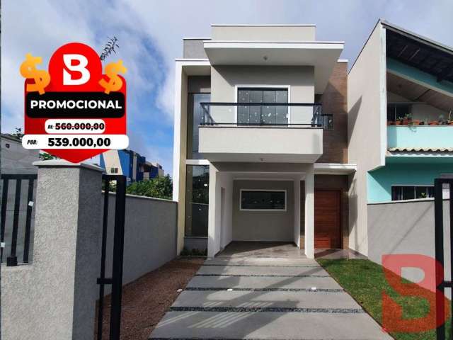 De R$ 560.000,00 - Por ***R$539.000,00*** LINDO SOBRADO - NOVO - COM PISCINA - 200 METROS DA PRAIA - BALN. CAMBIJU!