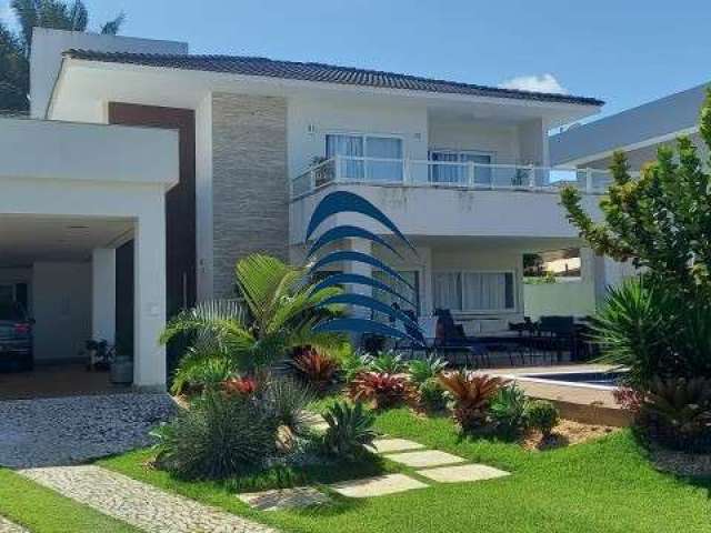 Casa no Cond. BuscaVille- Busca Vida  4 suítes, 400m, Energia solar, dependência completa, lavabo, escritório, sala, cozinha, dispensa, área de serviço, depósito, piscina