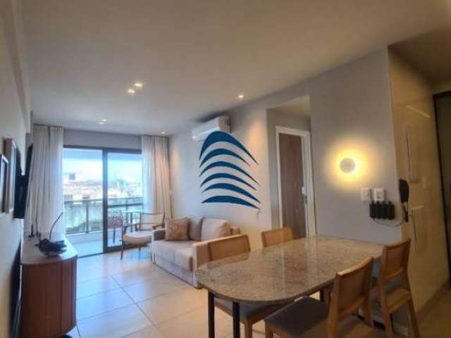 APARTAMENTO QUARTO E SALA, FINAMENTE DECORADO, 48 m², NASCENTE, VISTA MAR PARCIAL NA BARRA