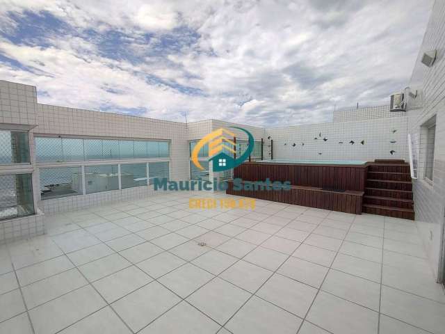 Apartamento Cobertura Linear em Mongaguá, bairro Centro, 3 dormitórios, mas planta para 4 dormitórios sendo 2 suítes, piscina com vista para o mar.