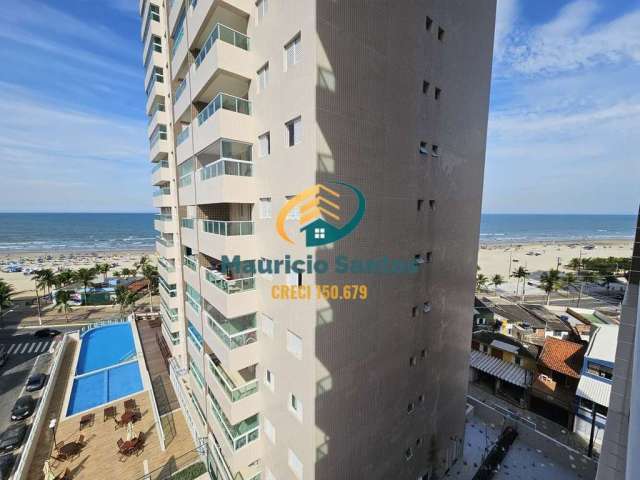 Apartamento em Praia Grande, bairro Vila Mirim, novo com 2 dormitórios sendo 1 suíte, sacada com vista para o mar, Residencial frente ao mar com lazer completo, piscinas