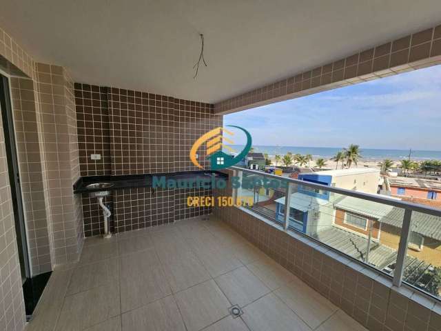 Apartamento em Praia Grande, bairro Vila Mirim, novo com 2 dormitórios sendo 1 suíte, sacada, Residencial frente ao mar com lazer completo, piscinas