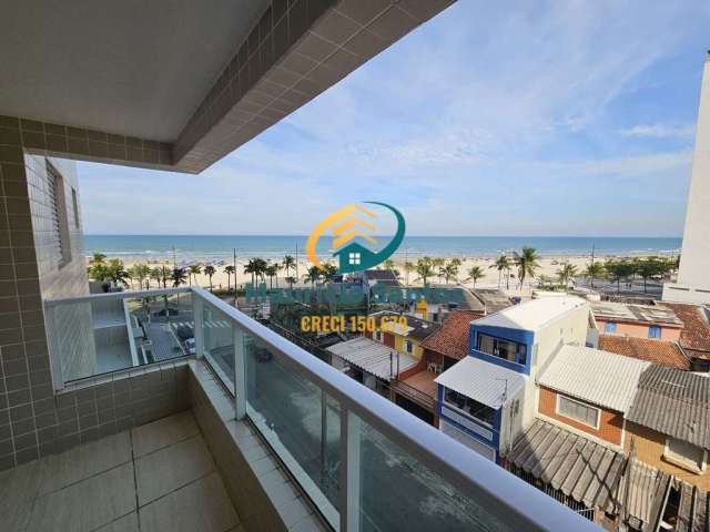 Apartamento em Praia Grande, bairro Vila Mirim, novo com 2 dormitórios sendo 1 suíte, sacada com vista para o mar, Residencial frente ao mar com lazer completo, piscinas