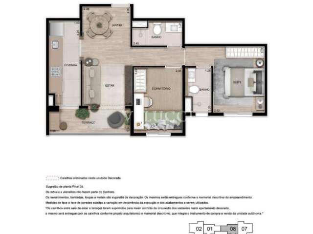 Apartamento com 2 quartos à venda na Rua Arquiteto José Augusto Silva, 1200, Parque Rural Fazenda Santa Cândida, Campinas, 55 m2 por R$ 561.545