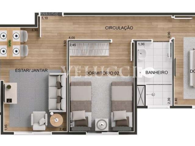 Apartamento com 2 quartos à venda na Rua Marcelina Rodrigues Paschoal, 458, Jardim do Lago Continuação, Campinas, 45 m2 por R$ 213.000