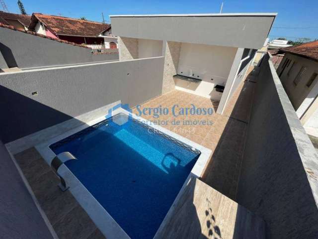 Casa nova com piscina a venda em suarão 800m da praia itanhaem/sp