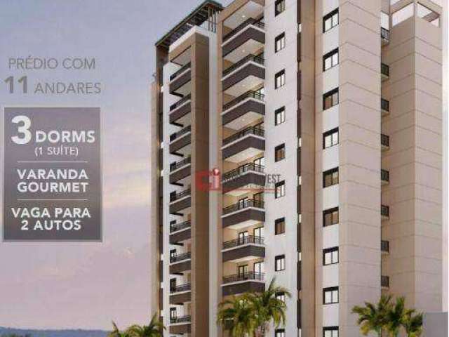 Apartamento com 3 dormitórios à venda, 79 m² por R$ 585.000,00 - Jardim Capotuna  - Jaguariúna/SP