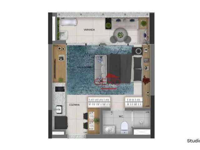 Studio com 1 dormitório à venda, 39 m² por R$ 415.000,00 - Presidente Altino - Osasco/SP