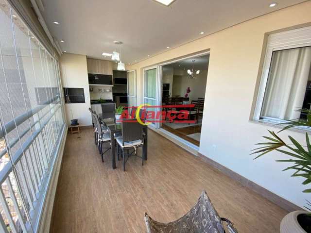 Apartamento no Jardim Santa Mena, Varanda Gourmet, 2 suítes, sendo 1 Master, sala estendida, 2 vagas