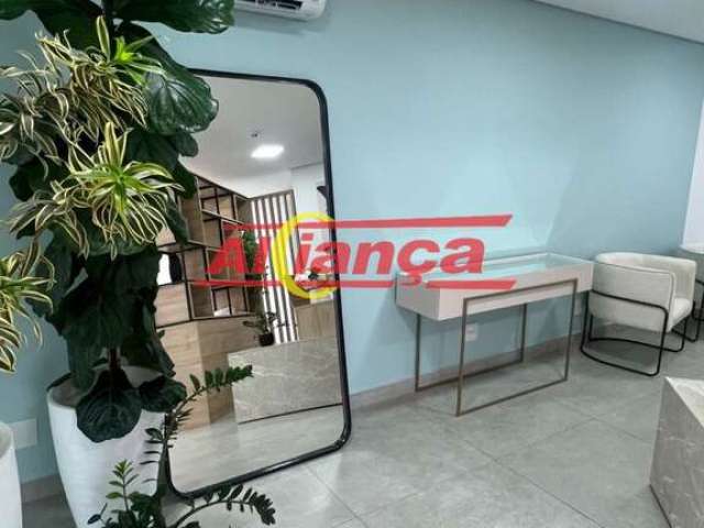 Sala comercal com renda, mobiliada, com 02 vagas e 01 banheiro