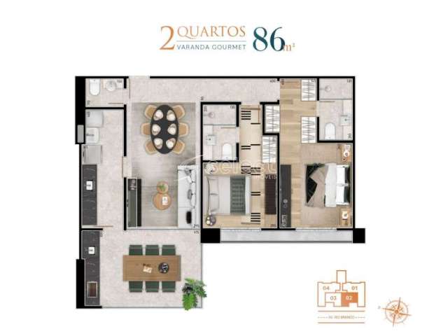 Apartamento com 2 quartos à venda na Av. Barão do Rio Branco, 3579, Passos, Juiz de Fora, 86 m2 por R$ 830.000