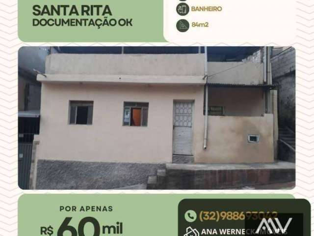 Casa com 2 dormitórios à venda, 84 m² por R$ 60.000 de entrada - Santa Rita de Cássia - Juiz de Fora/MG