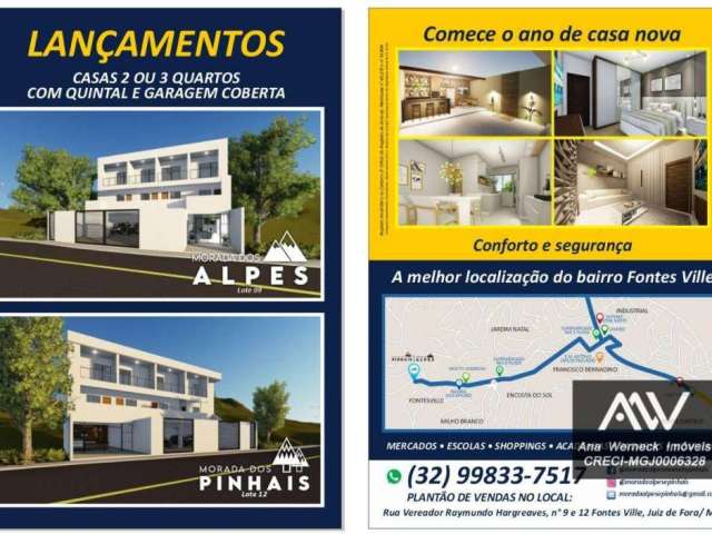 Casa com 2 dormitórios à venda, 91 m² por R$ 350.000,00 - Fontesville - Juiz de Fora/MG