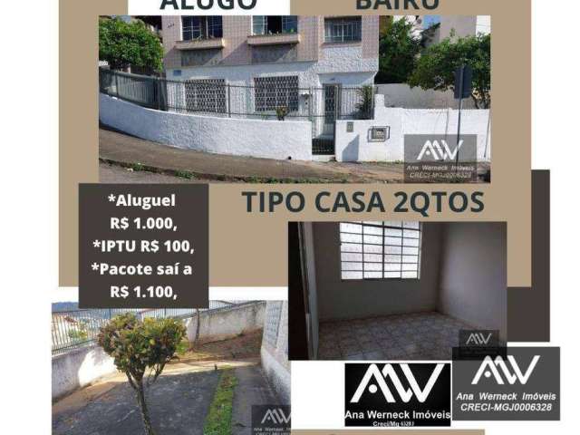 Casa com 2 dormitórios para alugar, 84 m² por R$ 1.100,00/mês - Bairu - Juiz de Fora/MG