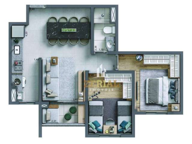 Apartamento com 2 dormitórios à venda, 51 m² por R$ 400.000,00 - Rudge Ramos - São Bernardo do Campo/SP