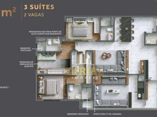 Apartamento com 3 dormitórios à venda, 125 m² por R$ 1.692.968,00 - Vila Dom Pedro I - São Paulo/SP