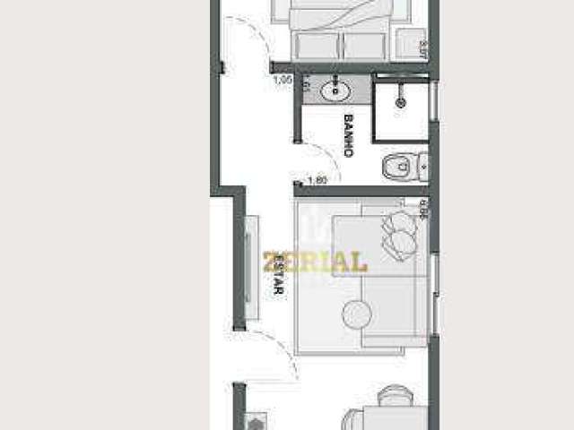 Apartamento com 1 dormitório à venda, 37 m² por R$ 338.870,00 - Nova Gerti - São Caetano do Sul/SP