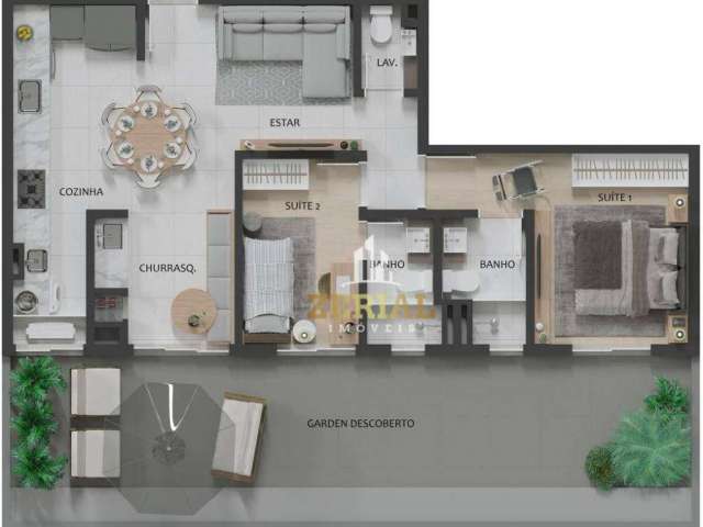 Apartamento Garden à venda, 65 m² por R$ 1.071.000,00 - Barcelona - São Caetano do Sul/SP