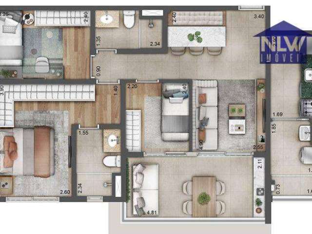 Apartamento à venda, 79 m² por R$ 1.021.540,00 - Chácara Inglesa - São Paulo/SP