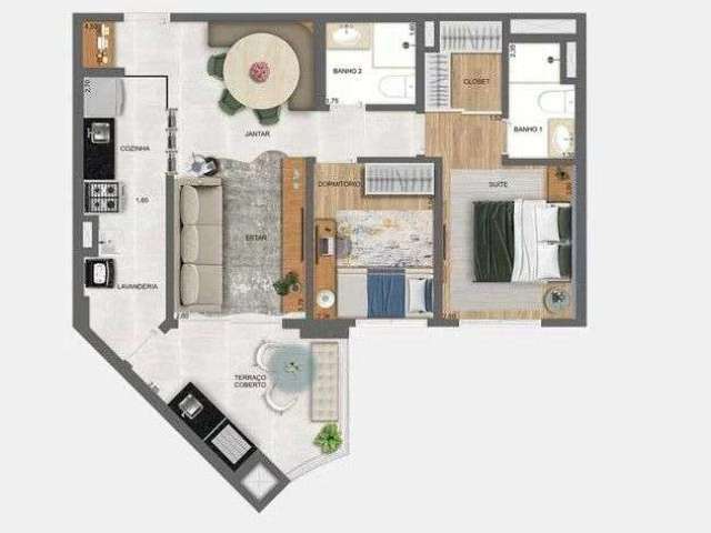 Apartamento com 2 dormitórios à venda, 70 m² por R$ 877.380,00 - City América - São Paulo/SP