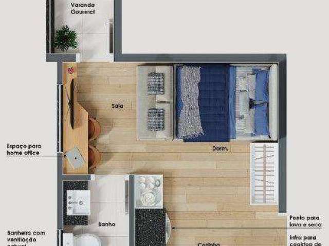 Apartamento com 1 dormitório à venda, 20 m² por R$ 152.767,15 - Jardim Matarazzo - São Paulo/SP